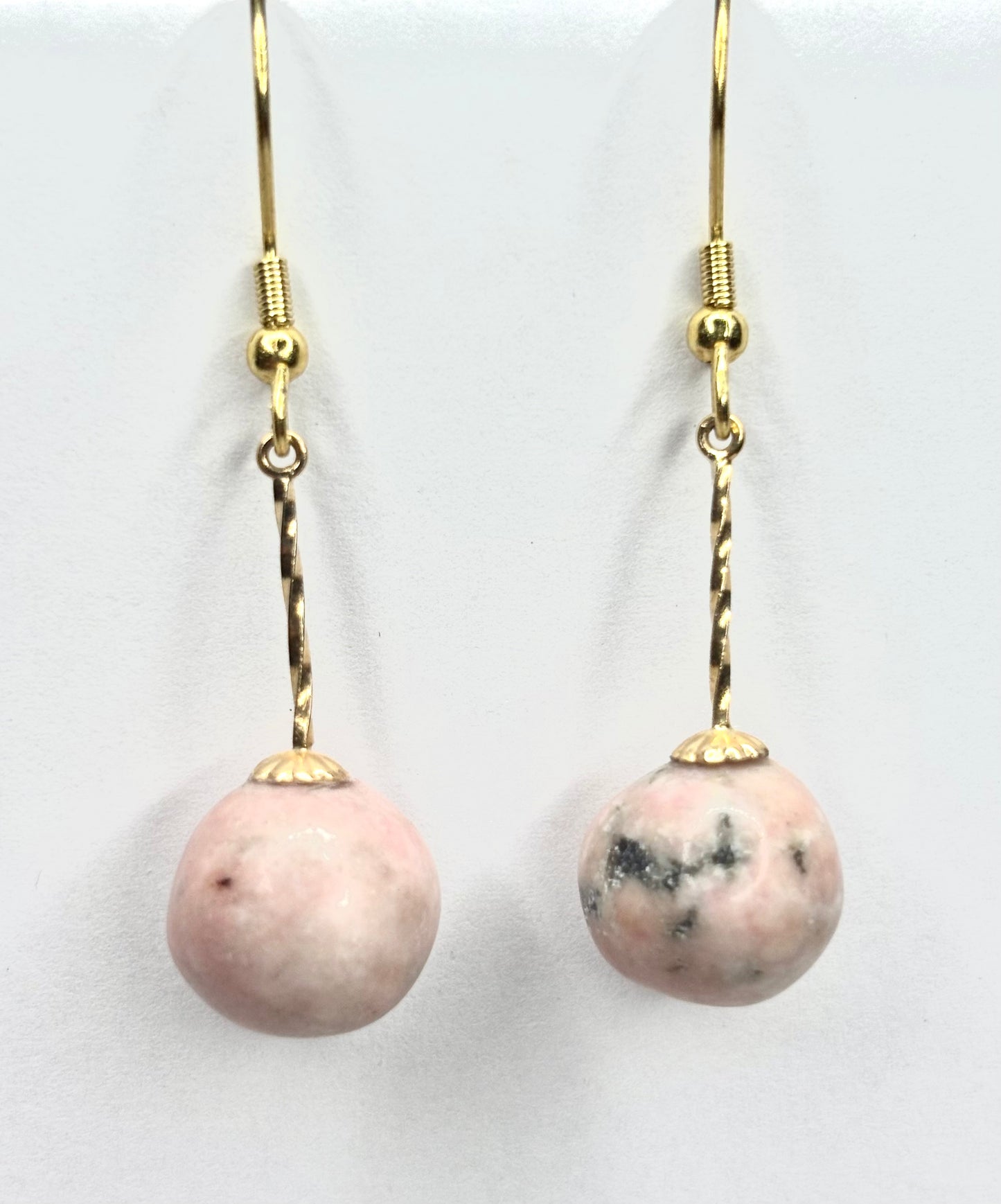Pink Jade (thulite) dangle earrings