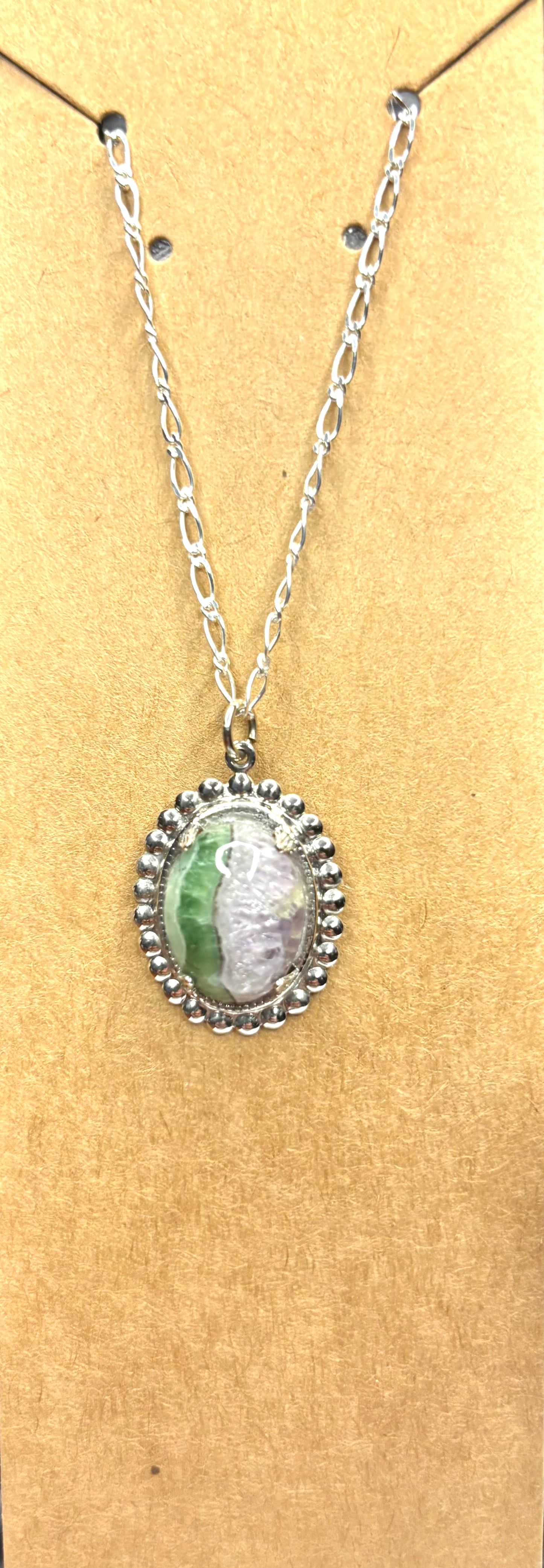 Stunning green and purple crystal necklace