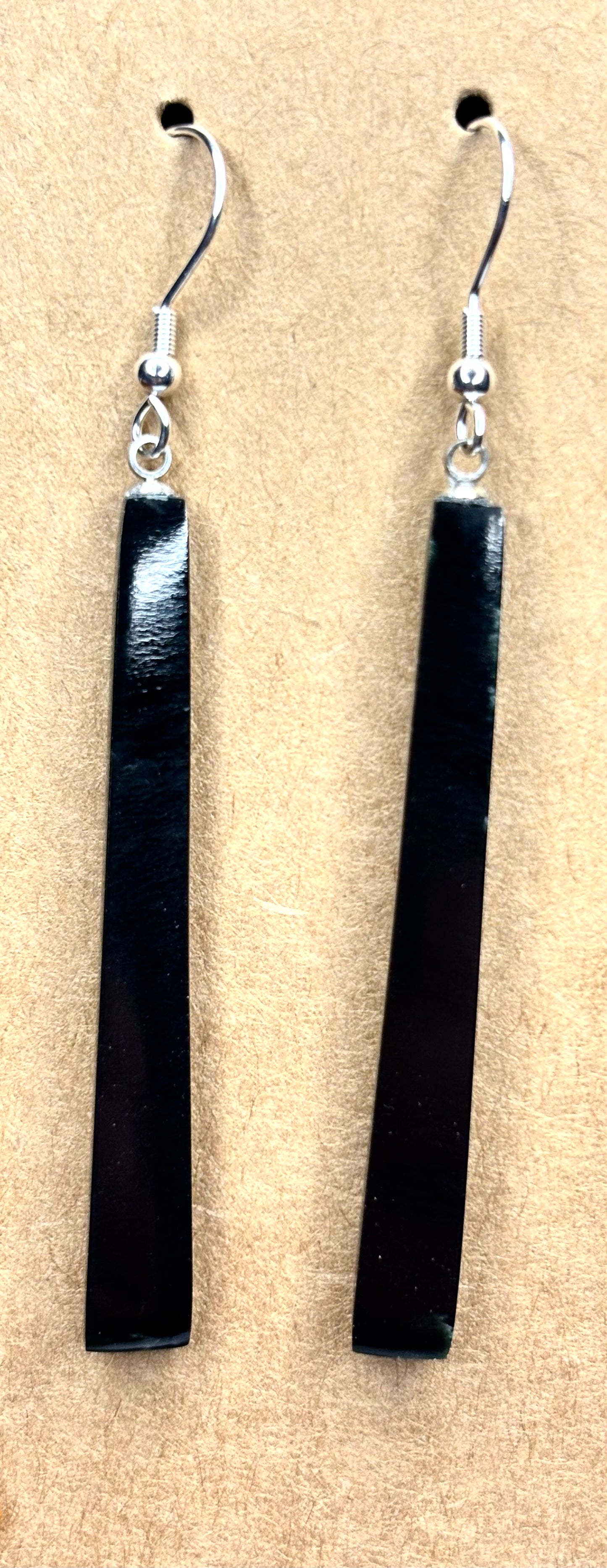 Black obelisk Jade earrings