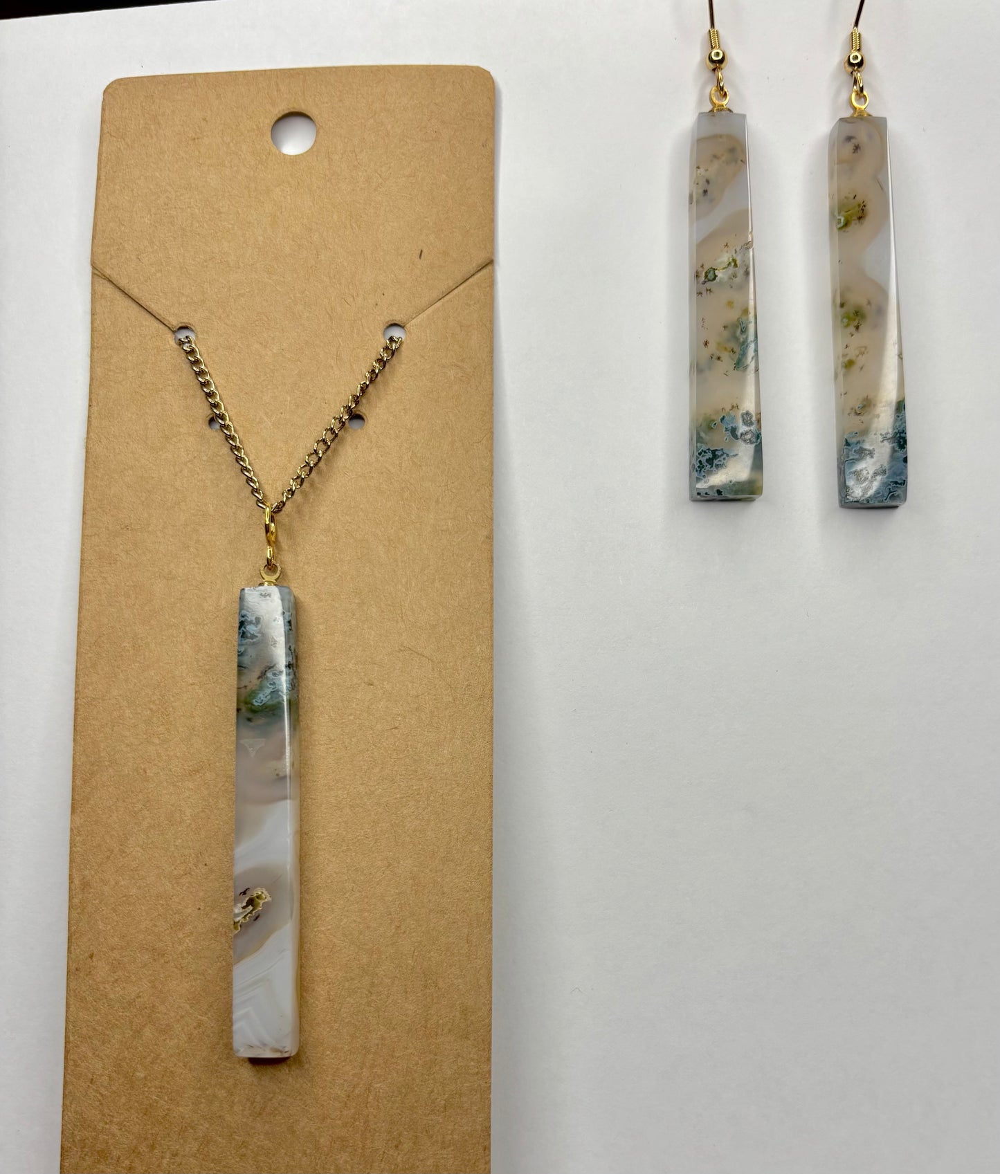 Wyoming Wiggins Fork Agate earring / necklace set