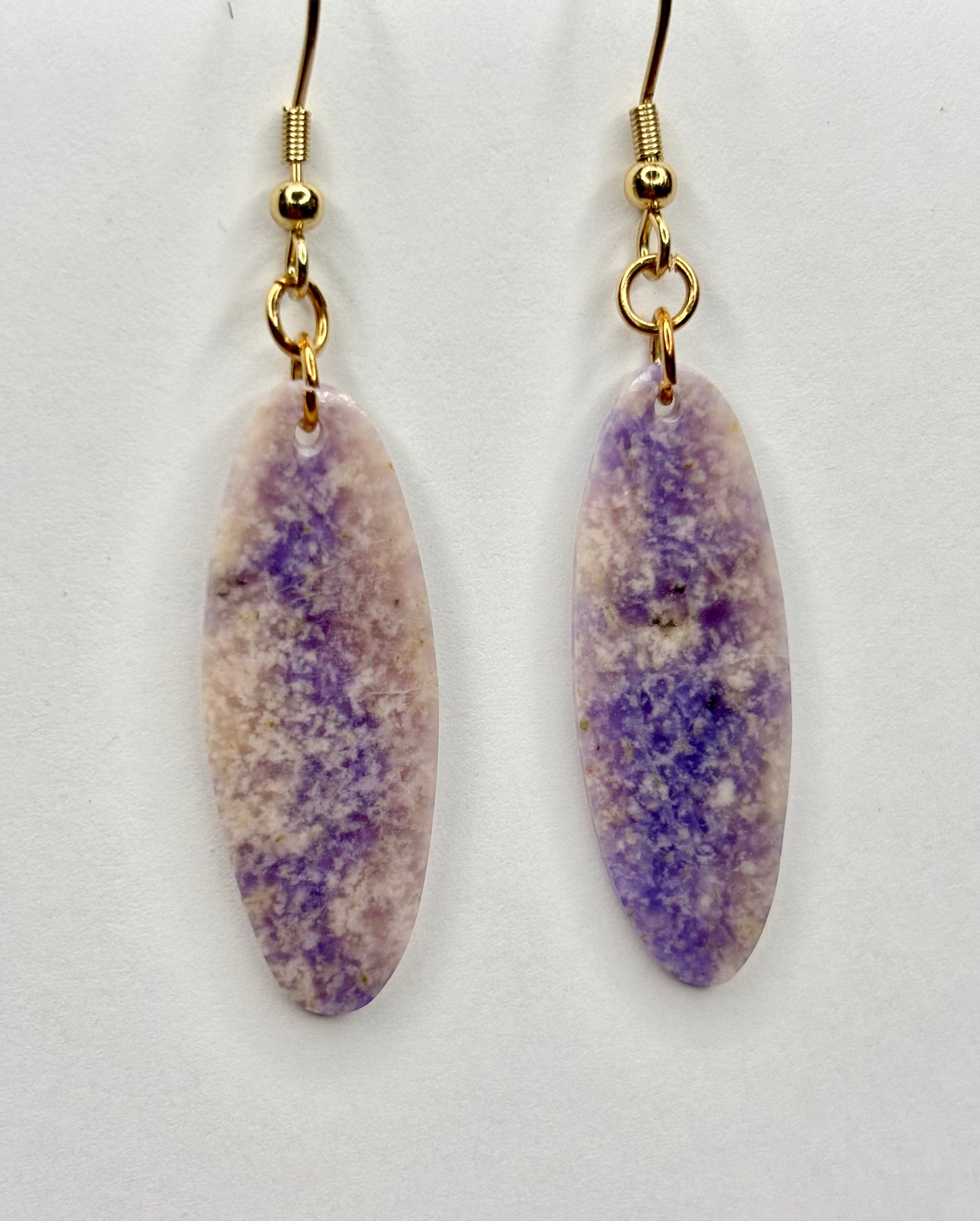 Purple Jade oblong earrings