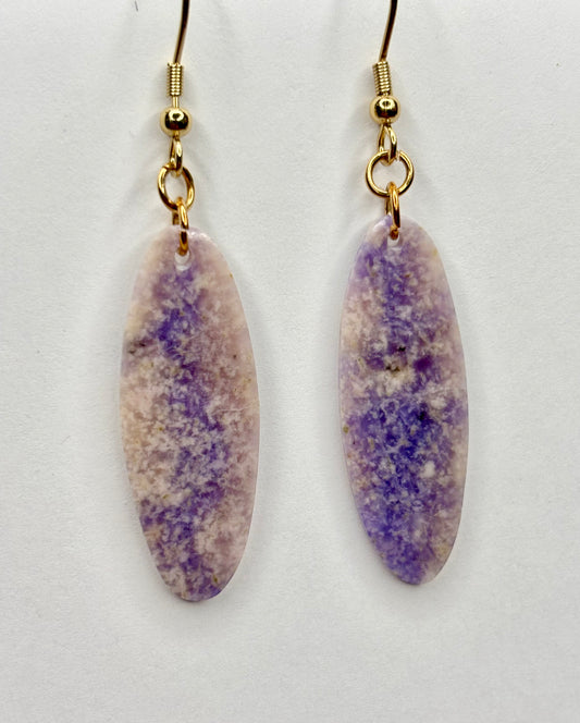 Purple Jade oblong earrings
