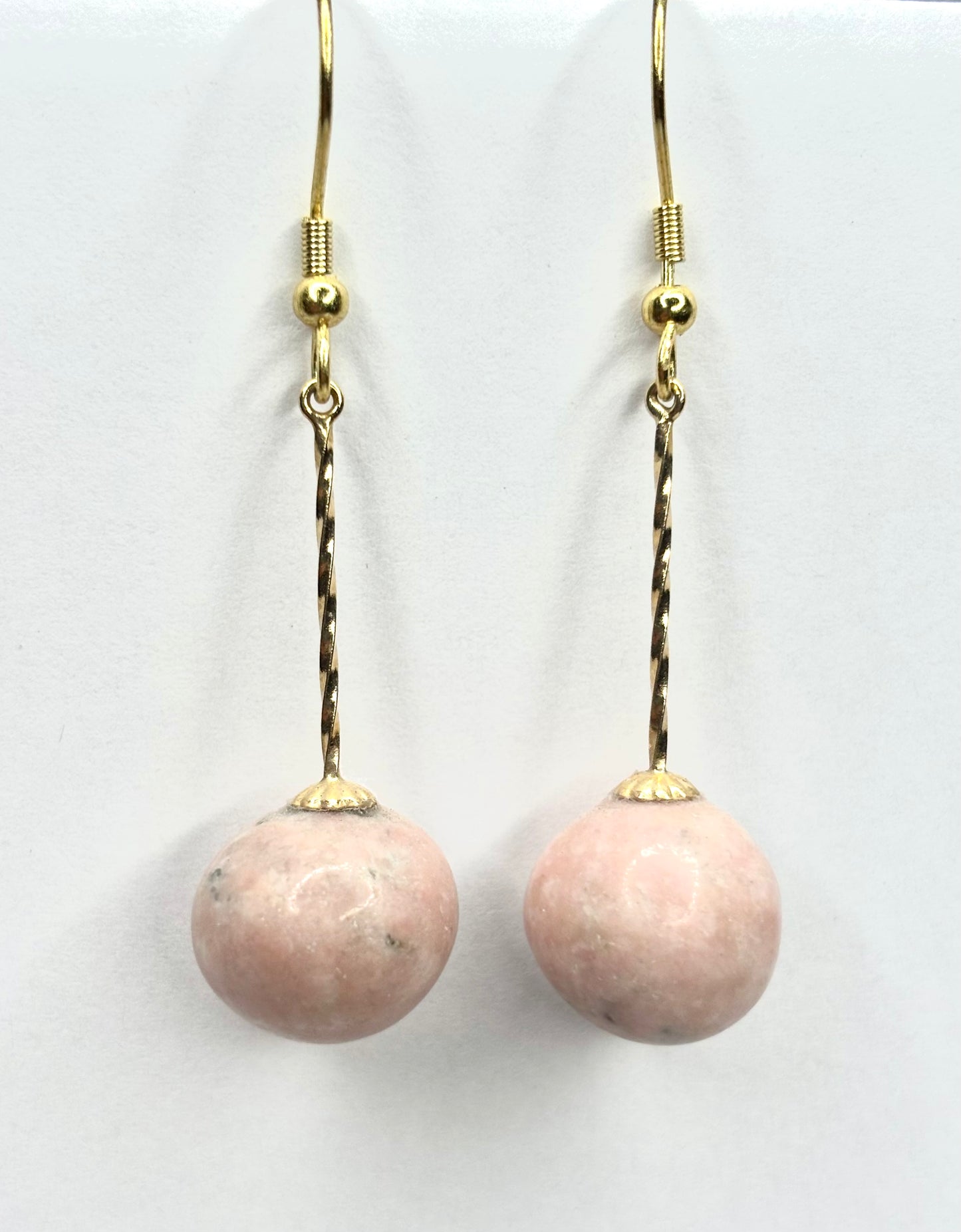 Pink Jade (Thulite) dangle earrings