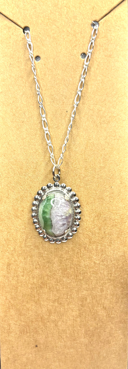 Stunning green and purple crystal necklace