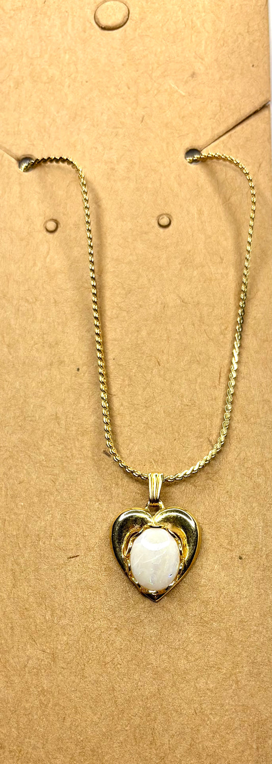 Gold opal necklace