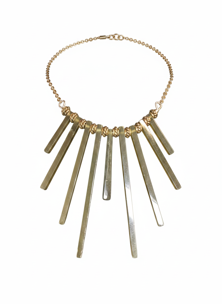 Retro jade starburst necklace